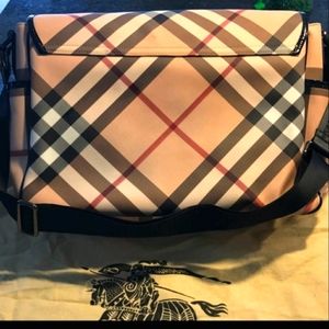 Baby burberry diaper bag ready to go